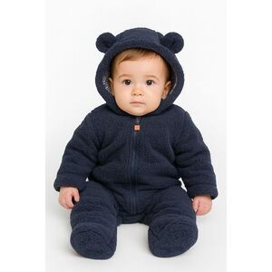 CARTER'S 3 MONTHS Baby SHERPA Fleece Bunting Snow Suit Winter Romper INFANT BLUE